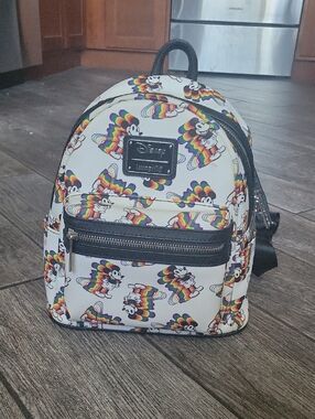 Disney x Loungefly Rainbow Mickey Mini Backpack - White